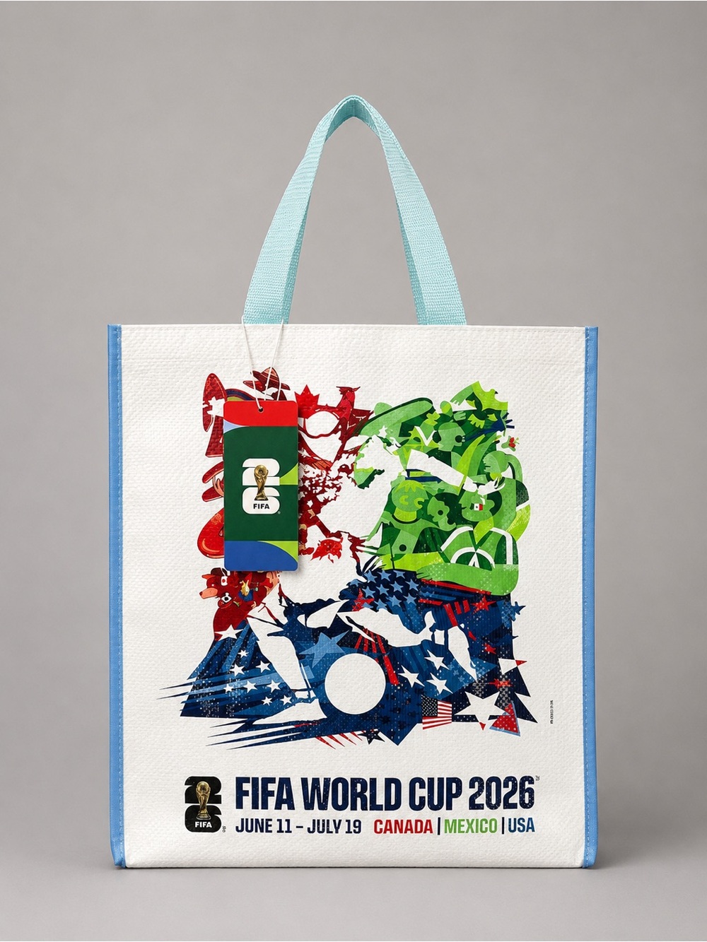 NWT FIFA World Cup ‘26 Canada Mexico USA Graphic Art Reusable Tote Bag
